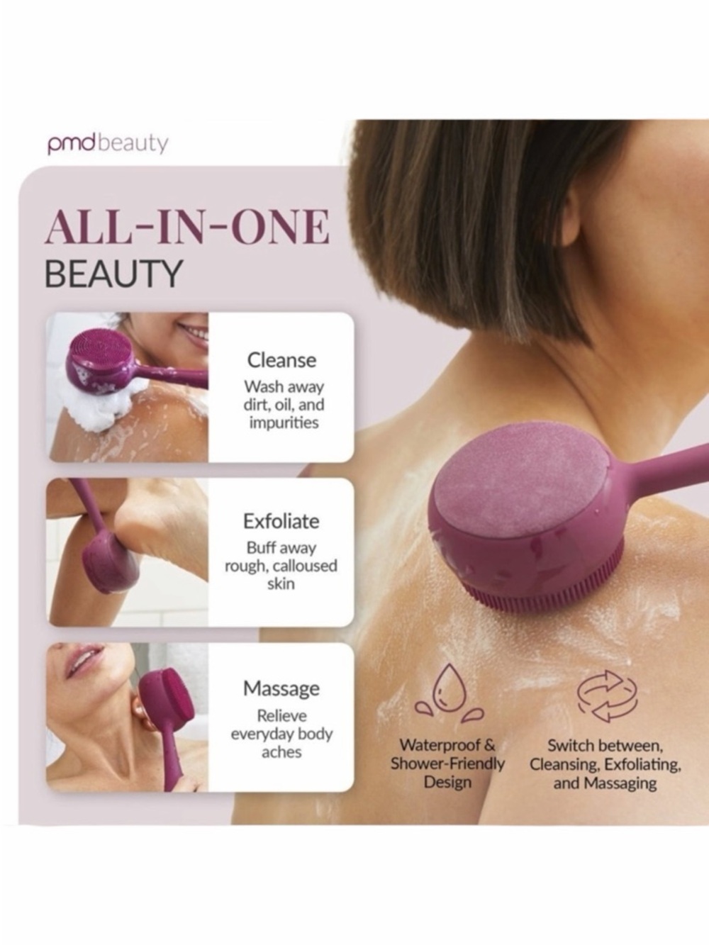 PMD SonicGlow Clean Body Device in Berry - Picture 3 of 16